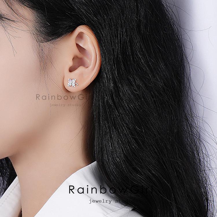 RainbowGirl ピアス レディース 四つ葉のクローバー フラワー お花