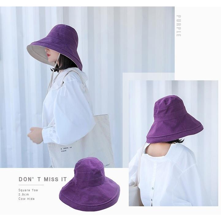 帽子 レディース UVカット 折りたたみ つば広 両面 ハット 婦人 夏 日