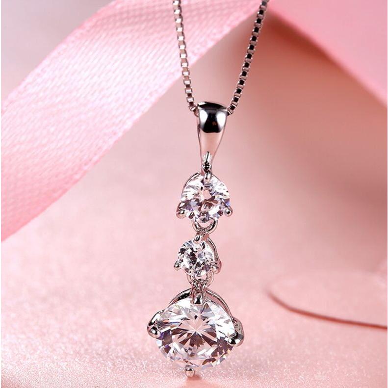 ネックレス レディース 3連粒 大人可愛い シルバー925 プラチナ仕上げ 誕生日プレゼント 女性 人気 ギフト 母の日ギフト