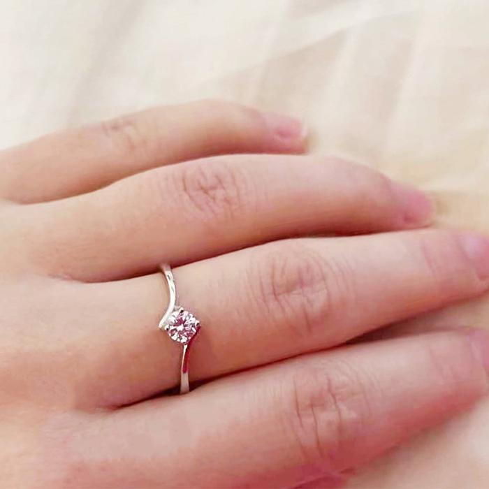 RainbowGirl 指輪 レディース 一粒ダイヤ 0.25カラット 婚約指輪 S