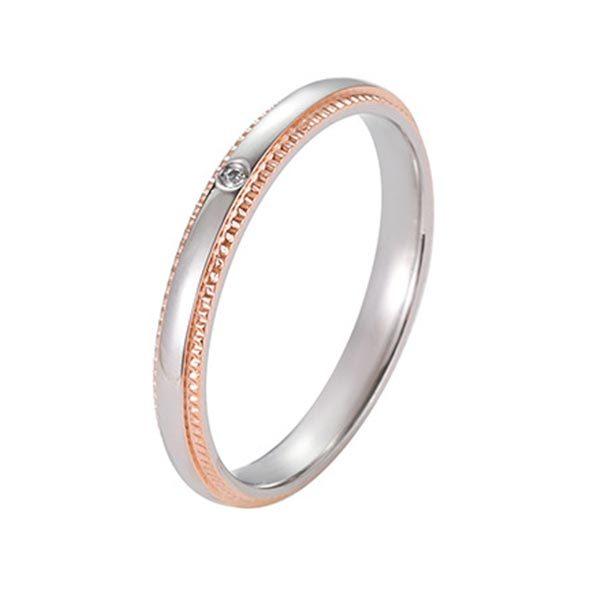 指輪 レディース ステンレス Czダイヤモンド ピンクゴール 男女兼用 激安 人気 女性 男性 ポイント消化 クリスマス