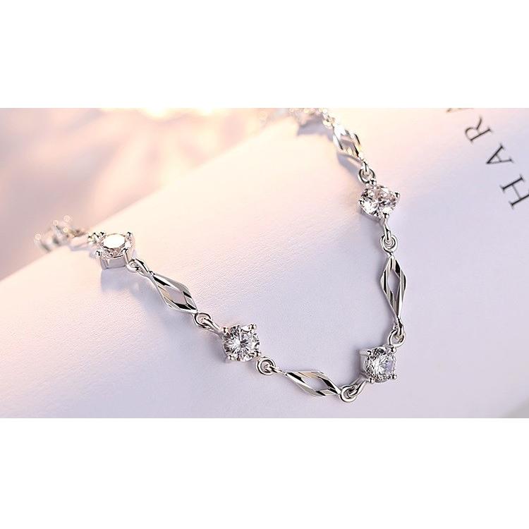 日本製・綿100% ブレスレット レディース ダイヤ 豪華6粒 菱形