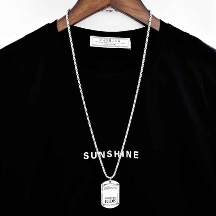 ネックレス メンズ ステンレス プレート チェーン付き メンズアクセサリー シルバー シンプル 彼氏 男性 誕生日プレゼント 人気 お買い得モデル