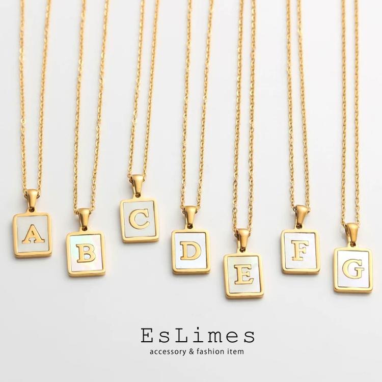 ネックレス レディース イニシャル ステンレス製 アルファベット