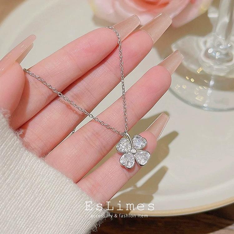 RainbowGirl ネックレス レディース 四つ葉のクローバー お花 フラワー 