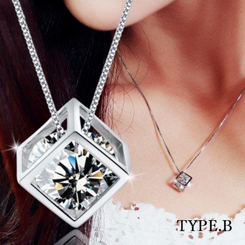 ネックレス レディース 誕生日プレゼント 大粒1.25ct 一粒 リング キューブ ハート 女性 誕生日お祝い 30代 40代 50代 人気 母の日の画像