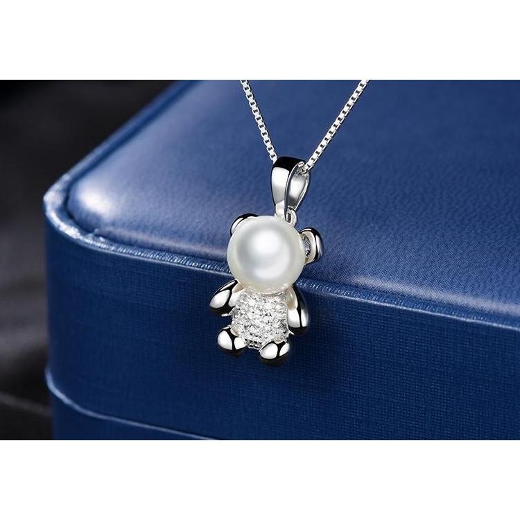 ミキモト ペンダント　テディベア クマ　パール　JAL限定品 MIKIMOTO】ミキモト『K18YG パール6.0mm ネックレス クマモチーフ』1