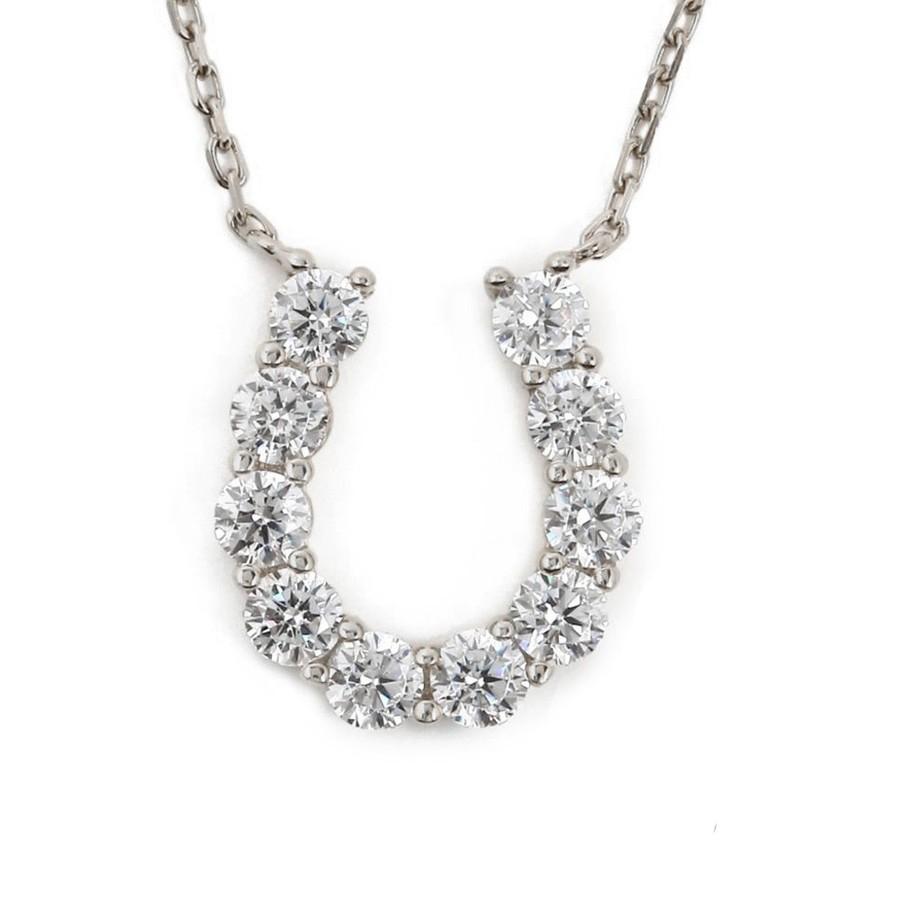 RainbowGirl ネックレス レディース 豪華10粒 U型 馬蹄 ラッキー