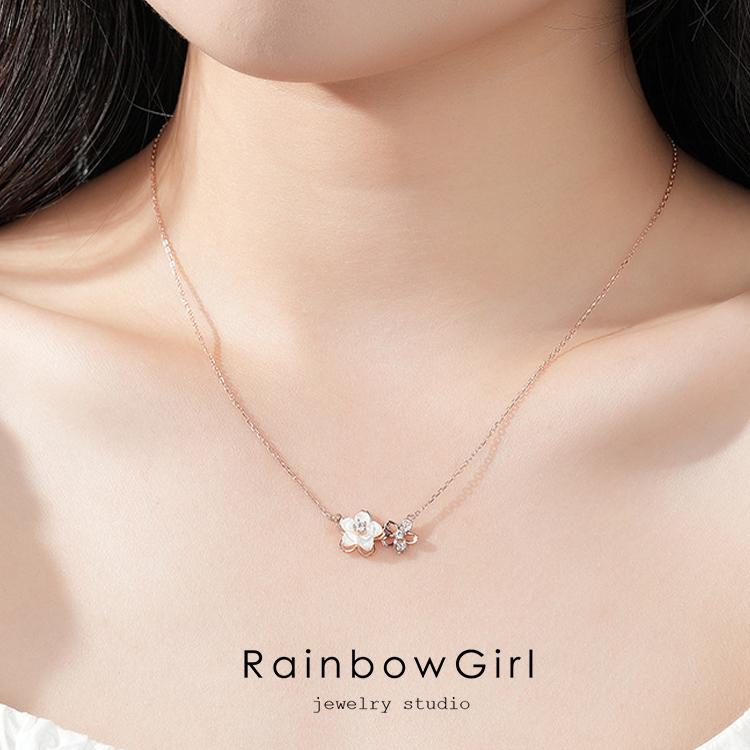 RainbowGirl ネックレス レディース さくら 桜 花びら ピンクゴールド