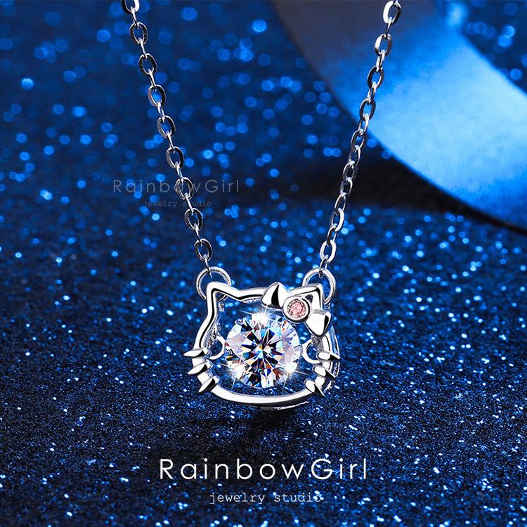 RainbowGirl ネックレス レディース キティ Kitty 猫 しずく リング