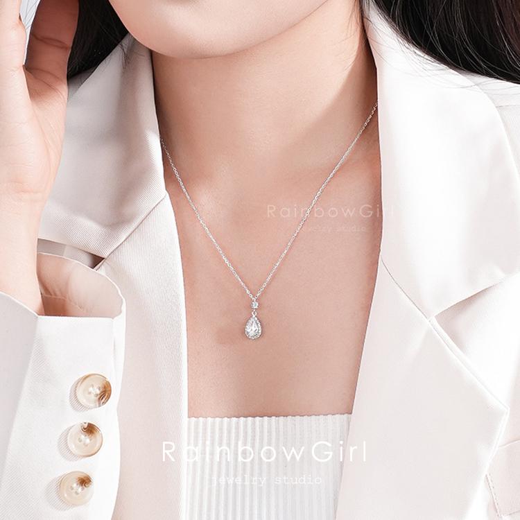 ネックレス レディース しずく 雫 ドロップ シンプル アレルギー対応 シルバー925 プラチナ仕上げ 誕生日プレゼント 女性 妻 嫁 娘 人気_9