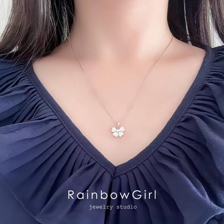 RainbowGirl ネックレス レディース 四つ葉のクローバー 選べる 大人