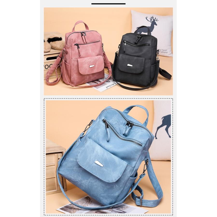 ショルダーバッグ リュック レディース 3way おしゃれ PU かわいい 大人 大容量 リュックサック 通勤 革 通学 女子 学生 | ホームアイホーム | 11