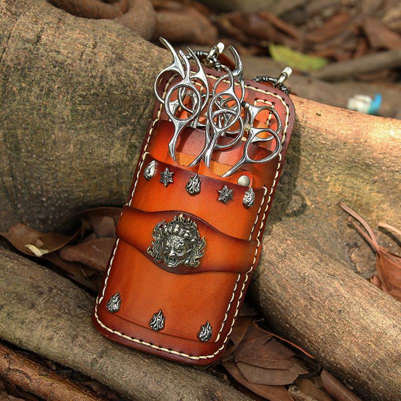 ホームアイホーム 美容師 シザーケース トリマー 牛革 花屋 本革