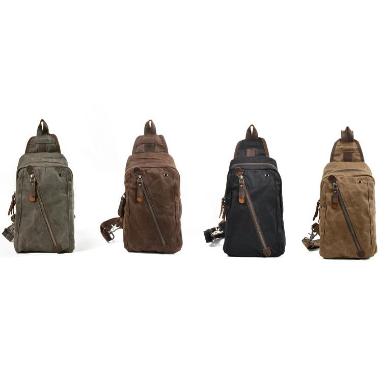 オイルワックスキャンバスバッグ スリムフィット 本革 ワンショルダーバッグ ボディバッグ メンズ 左右付替え 小さめ 鞄 自転車 アウトドア カジュアル ラフ | ホームアイホーム | 13