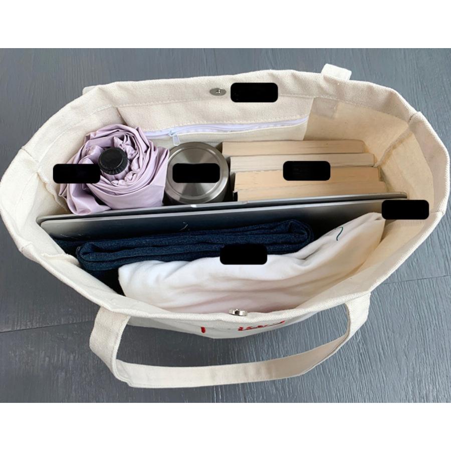 刺繍入り レース トートバッグ 軽量 エコバッグ キャンパス マグネット留め 肩掛けレディースバッグ 内ファスナーポケット付き | ホームアイホーム | 04