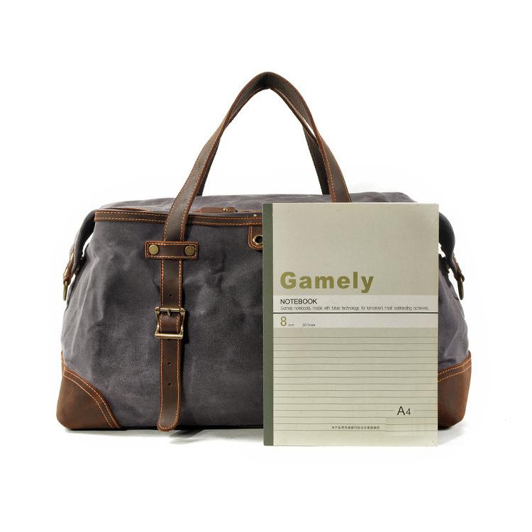 旅行カバン 2WAYボストンバッグ 旅行バッグ 2泊3日 ボストンバッグ ショルダー 帆布 短期出張用 キャンバスバッグ ワックス加工 撥水 大容量 馬革本革 | ホームアイホーム | 13