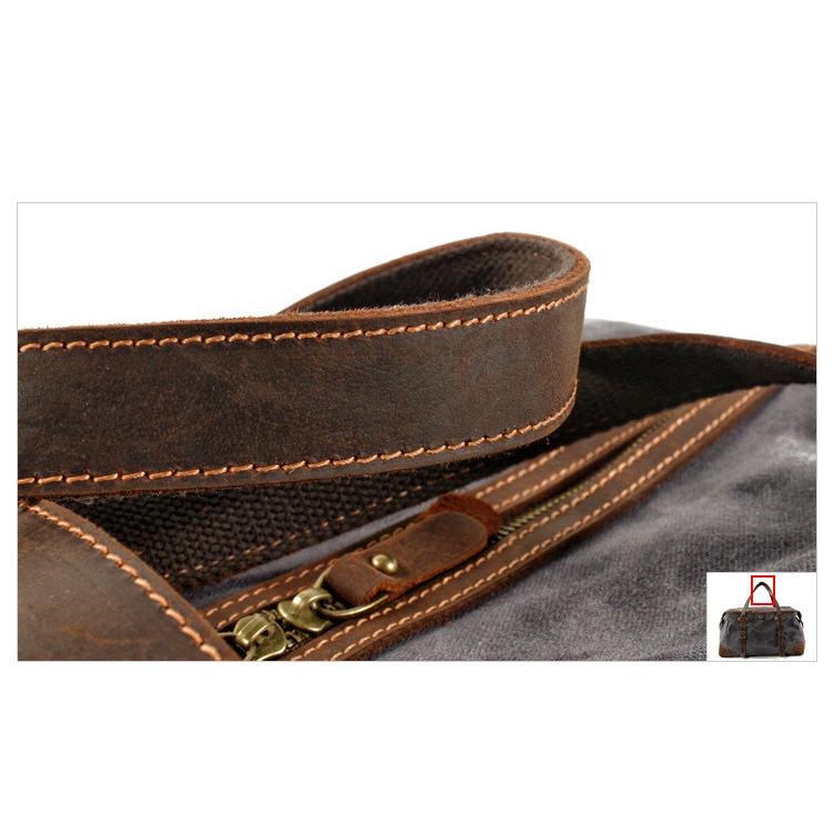 旅行カバン 2WAYボストンバッグ 旅行バッグ 2泊3日 ボストンバッグ ショルダー 帆布 短期出張用 キャンバスバッグ ワックス加工 撥水 大容量 馬革本革 | ホームアイホーム | 16