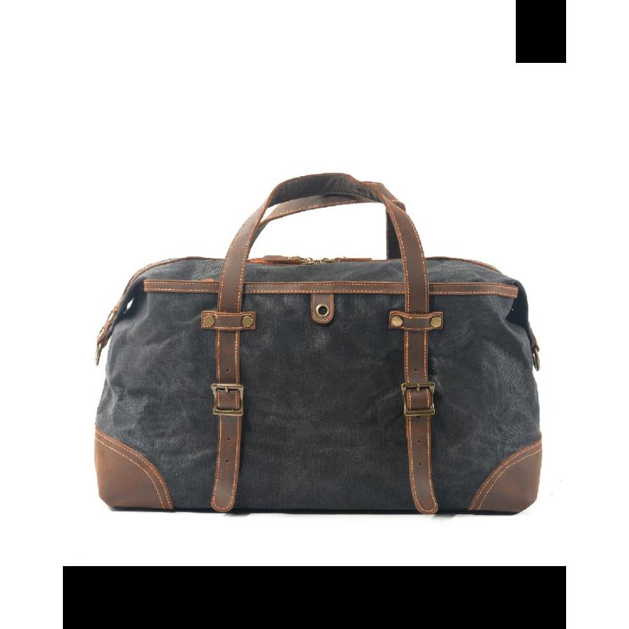 旅行カバン 2WAYボストンバッグ 旅行バッグ 2泊3日 ボストンバッグ ショルダー 帆布 短期出張用 キャンバスバッグ ワックス加工 撥水 大容量 馬革本革 | ホームアイホーム | 08