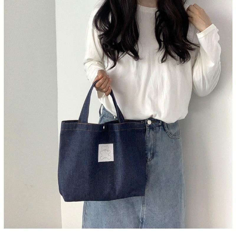 手提げ トートバッグ デニムシャツ 無地 マグネット留め 帆布 おしゃれ レディース カジュアル かわいい ミニトートバッグ キャンバス | ホームアイホーム | 03