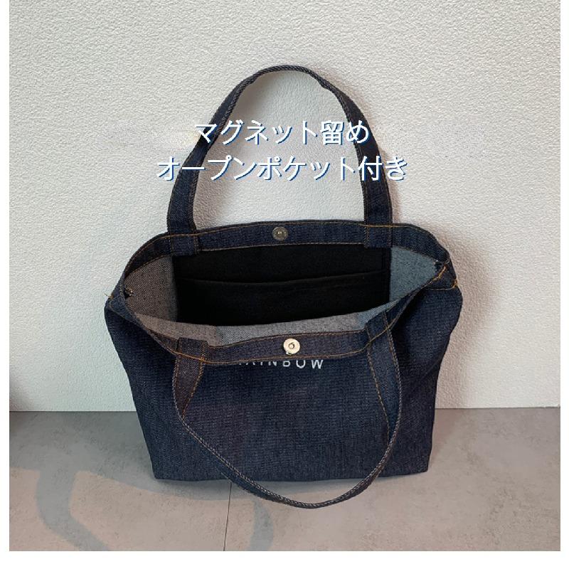 手提げ トートバッグ デニムシャツ 無地 マグネット留め 帆布 おしゃれ レディース カジュアル かわいい ミニトートバッグ キャンバス | ホームアイホーム | 08
