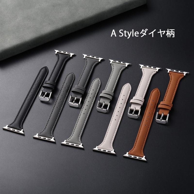 バンド APPLEWATCH レザー 本革 ウォッチバンド 牛革 ベルト交換 オイルレザー 撥水 通気 ビジネス 装着簡単 カラフル シンプル ウォッチベルト | ブランド登録なし | 03