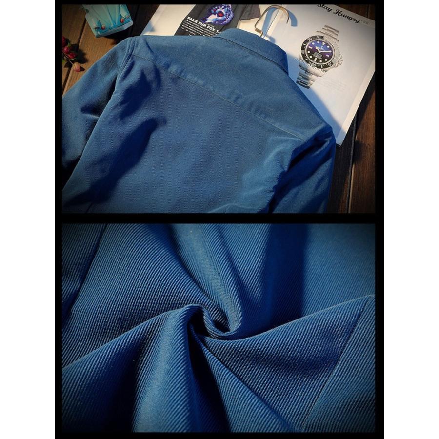 コーデュロイシャツ メンズ 無地 長袖 ボタンダウンシャツ ポケット付き コール天 スリム 細身 春 秋 冬 ビジネスシャツ カジュアルシャツ 通勤 通学 | ホームアイホーム | 17