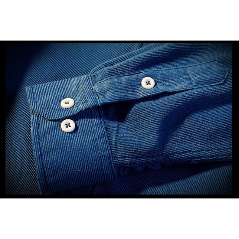 コーデュロイシャツ メンズ 無地 長袖 ボタンダウンシャツ ポケット付き コール天 スリム 細身 春 秋 冬 ビジネスシャツ カジュアルシャツ 通勤 通学 | ホームアイホーム | 18