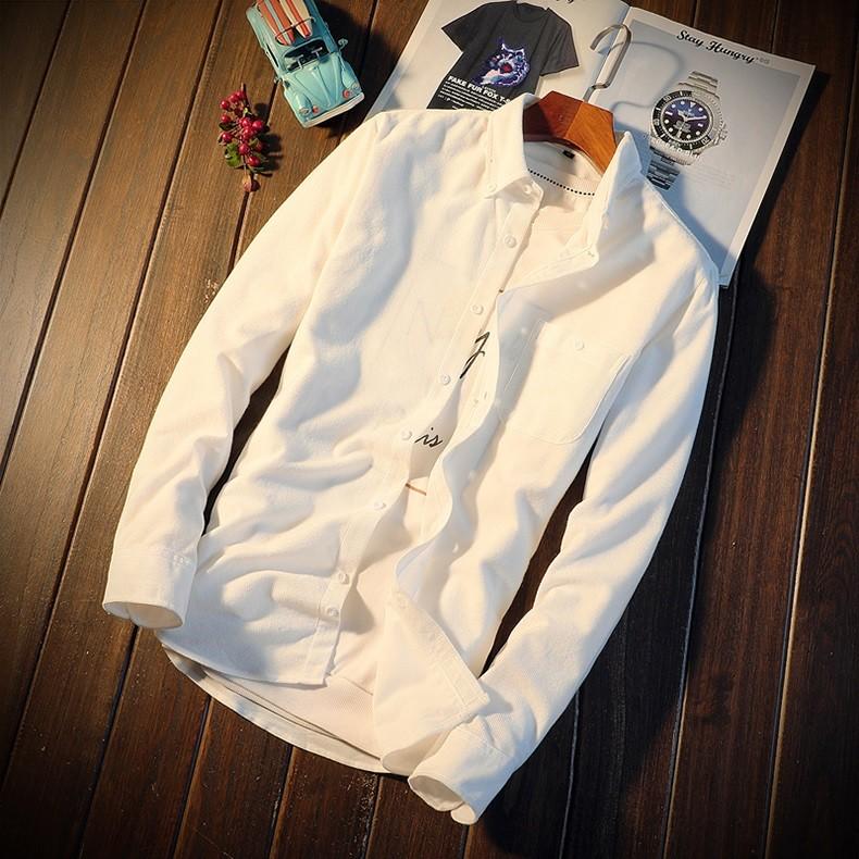 コーデュロイシャツ メンズ 無地 長袖 ボタンダウンシャツ ポケット付き コール天 スリム 細身 春 秋 冬 ビジネスシャツ カジュアルシャツ 通勤 通学 | ホームアイホーム | 08