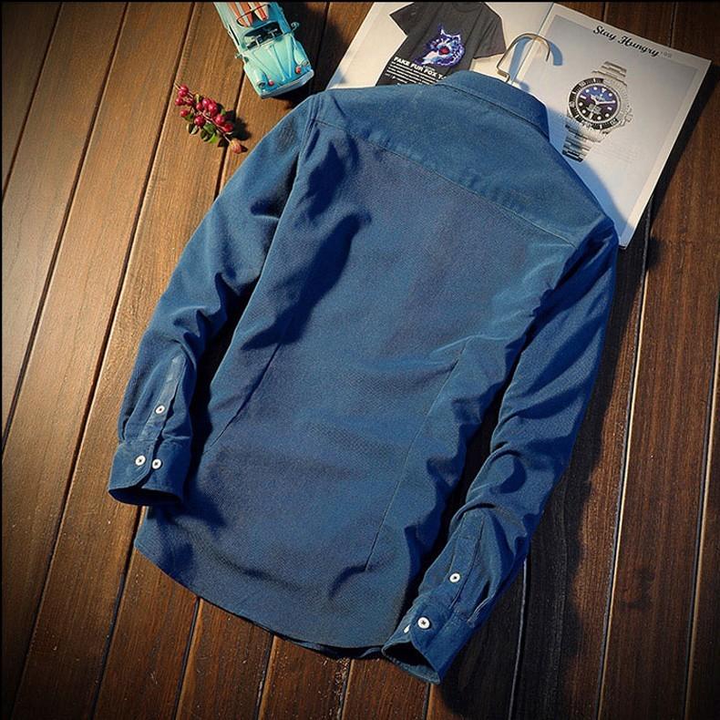 コーデュロイシャツ メンズ 無地 長袖 ボタンダウンシャツ ポケット付き コール天 スリム 細身 春 秋 冬 ビジネスシャツ カジュアルシャツ 通勤 通学 | ホームアイホーム | 14