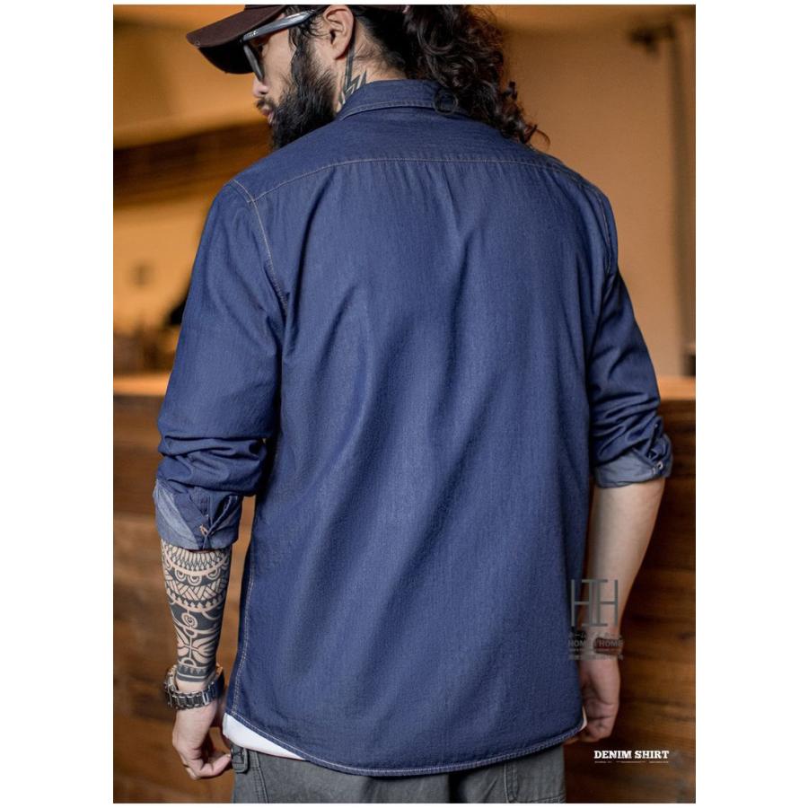 ホームアイホーム デニムシャツ シャンブレーシャツ シャツ メンズ