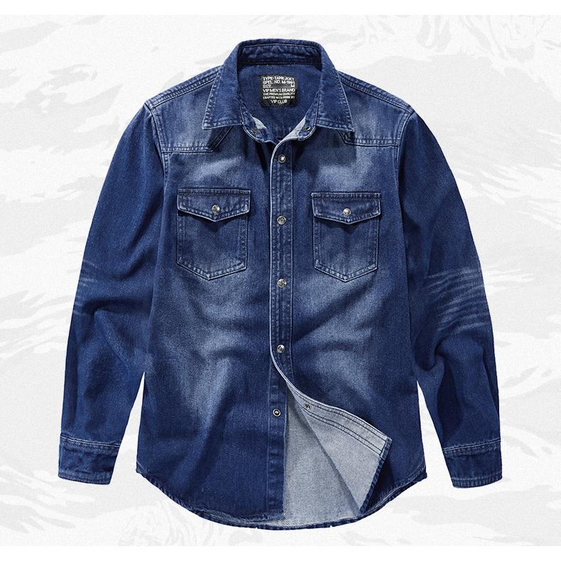 ウエスタンシャツ デニムシャツ メンズ 長袖 アメカジ おしゃれ 両ポケット ワークシャツ ユーズド加工 メンズシャツ シャツジャケット トップス | ホームアイホーム | 09
