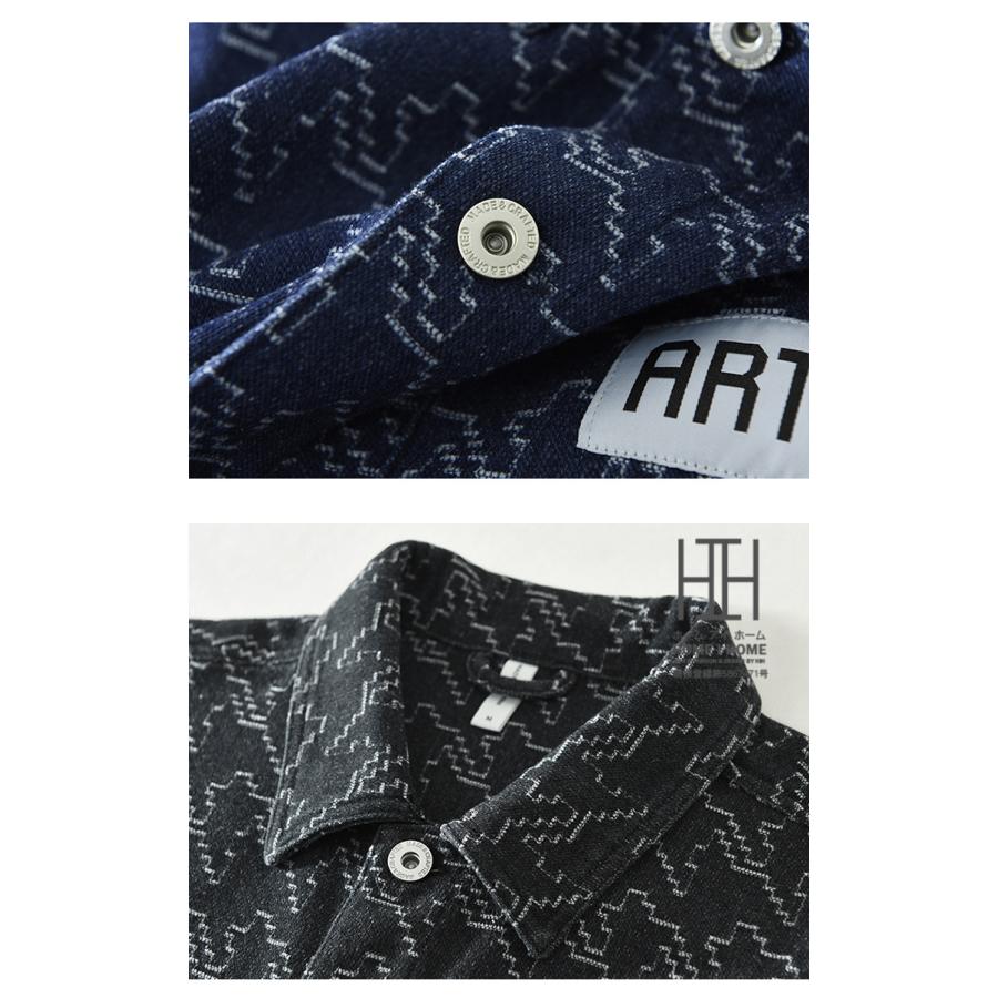 カバーオール メンズ 長袖 シャツジャケット デニム デニムジャケット 柄物 ワンポイント ポケット ミリタリーシャツ ワークシャツ 作業 カバーオールジャケット | ホームアイホーム | 11