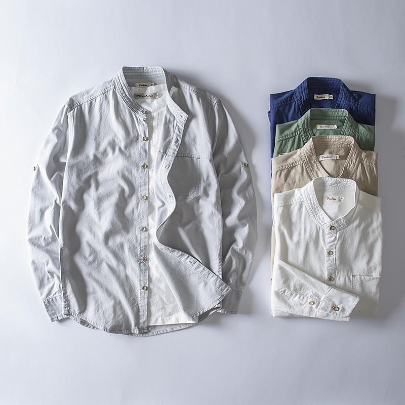 カジュアルシャツ リネンシャツ メンズ 長袖 バンドカラー ラミー 白シャツ 涼しい 5色展開 春夏 新作 Ccsm1813 Justmode 通販 Yahoo ショッピング