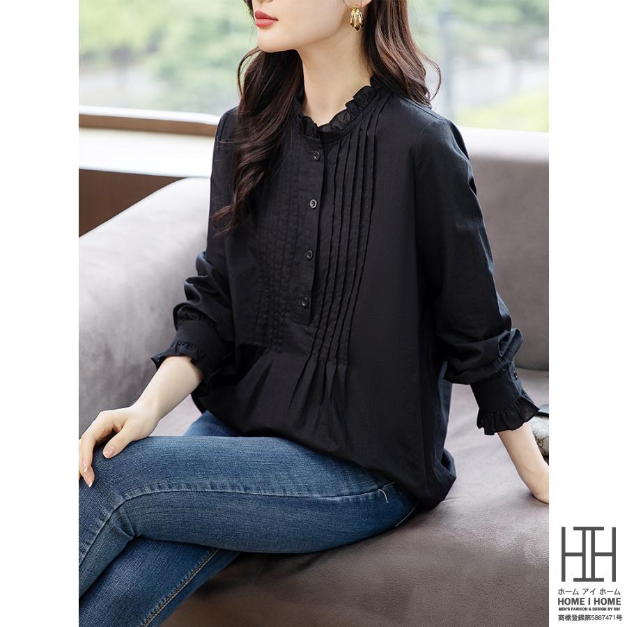 ホームアイホーム ブラウス 長袖 フリア レディース かわいい シャツ
