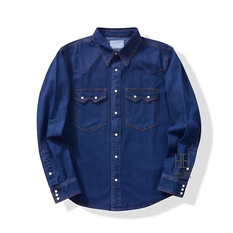 ホームアイホーム デニムシャツ ウエスタンシャツ メンズ 綿100 7oz