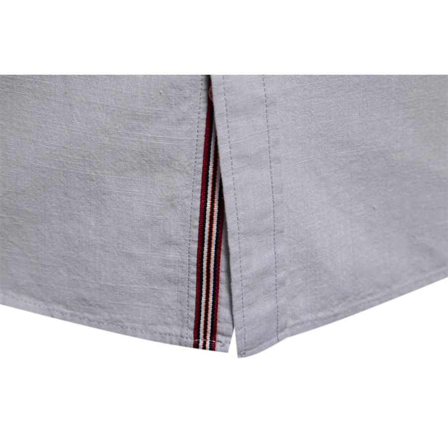 シャツ メンズ 長袖 リネン風 綿 バンドカラーシャツ おしゃれ 大きい ゆったり ビジネス スタンドカラー カジュアルシャツ メンズシャツ ライン ワンポイント | ホームアイホーム | 12