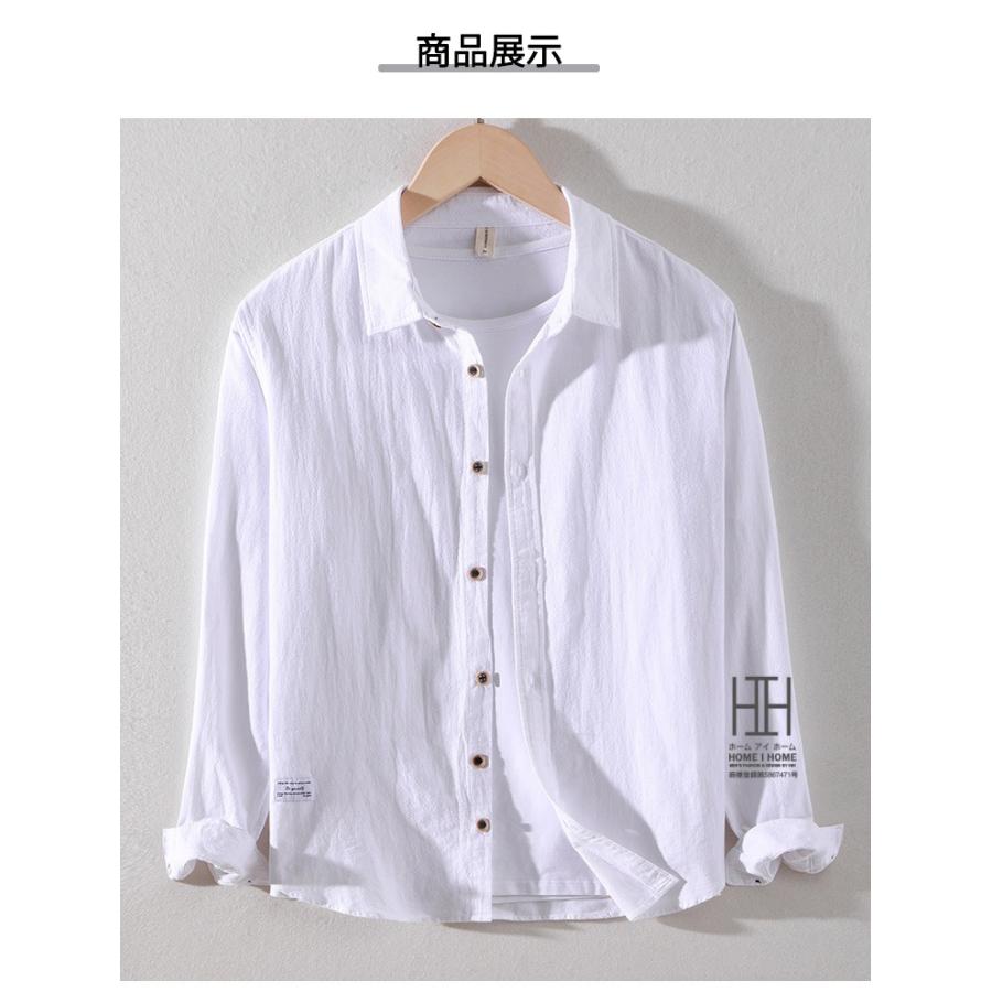 シャツ カジュアルシャツ メンズ 長袖 綿 100 メンズシャツ おしゃれ ワンポイント シンプル 無地 大きいサイズ ビジネス対応 ビジカジ トップス 羽織り | ホームアイホーム | 10