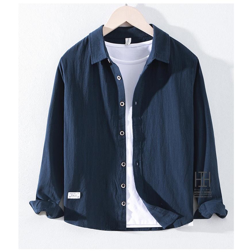 シャツ カジュアルシャツ メンズ 長袖 綿 100 メンズシャツ おしゃれ ワンポイント シンプル 無地 大きいサイズ ビジネス対応 ビジカジ トップス 羽織り | ホームアイホーム | 12