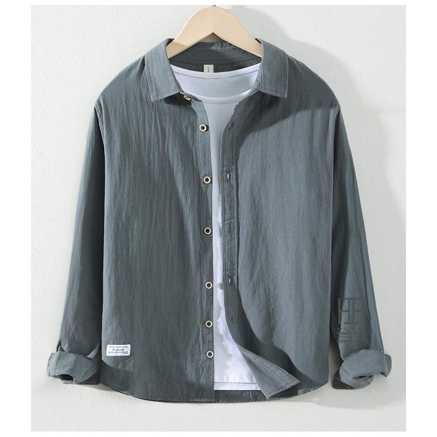 シャツ カジュアルシャツ メンズ 長袖 綿 100 メンズシャツ おしゃれ ワンポイント シンプル 無地 大きいサイズ ビジネス対応 ビジカジ トップス 羽織り | ホームアイホーム | 13