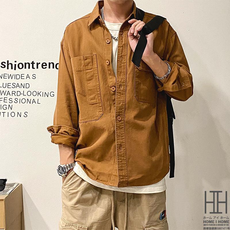 ホームアイホーム シャツ メンズ メンズシャツ 長袖シャツ ボタン