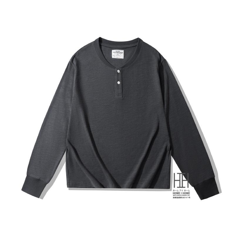 ヘンリーネックTシャツ tシャツ ヘビーウェイトtシャツ メンズ 長袖 スラブコットン 綿 100 無地 アメカジ おしゃれ キレイめ カットソー シンプル カジュアル | ホームアイホーム | 19