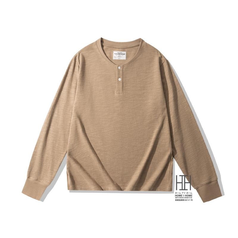 ヘンリーネックTシャツ tシャツ ヘビーウェイトtシャツ メンズ 長袖 スラブコットン 綿 100 無地 アメカジ おしゃれ キレイめ カットソー シンプル カジュアル | ホームアイホーム | 20