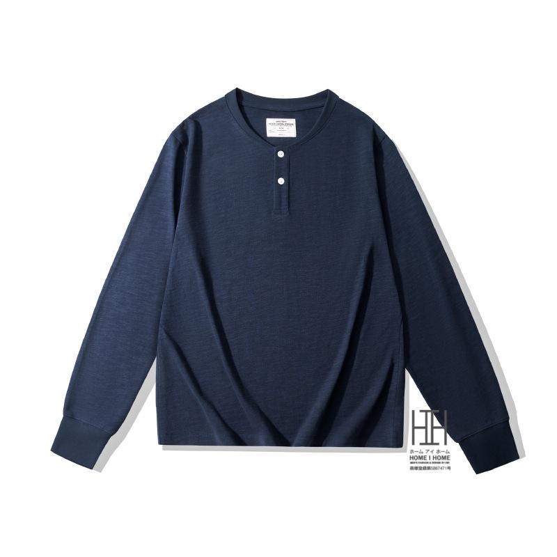 ヘンリーネックTシャツ tシャツ ヘビーウェイトtシャツ メンズ 長袖 スラブコットン 綿 100 無地 アメカジ おしゃれ キレイめ カットソー シンプル カジュアル | ホームアイホーム | 21