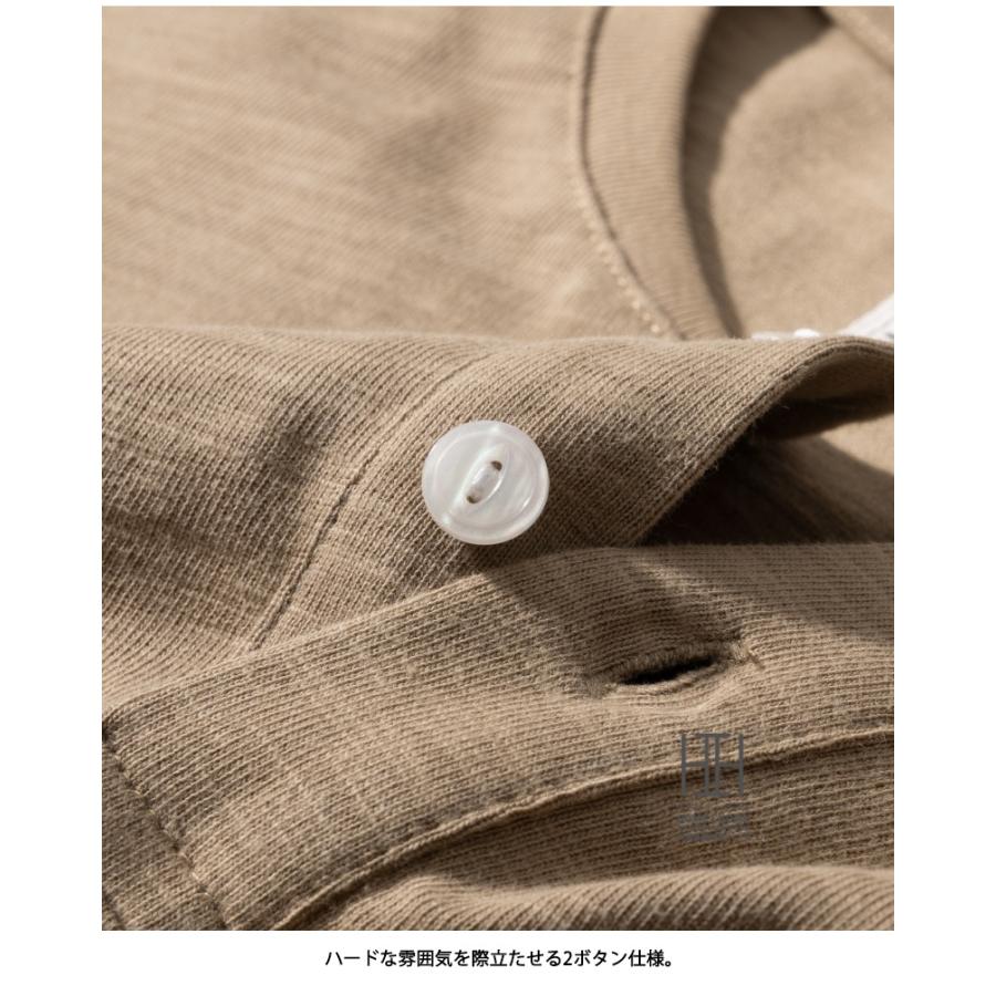 ヘンリーネックTシャツ tシャツ ヘビーウェイトtシャツ メンズ 長袖 スラブコットン 綿 100 無地 アメカジ おしゃれ キレイめ カットソー シンプル カジュアル | ホームアイホーム | 12