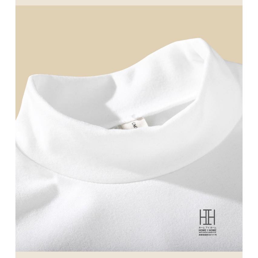 フリース Tシャツ メンズ 長袖 ストレッチ モックネック tシャツ 温もり 防寒 秋冬 インナー ロンT もちもち素材 シンプル 無地 部屋着 ルームウェア アメカジ | ホームアイホーム | 11