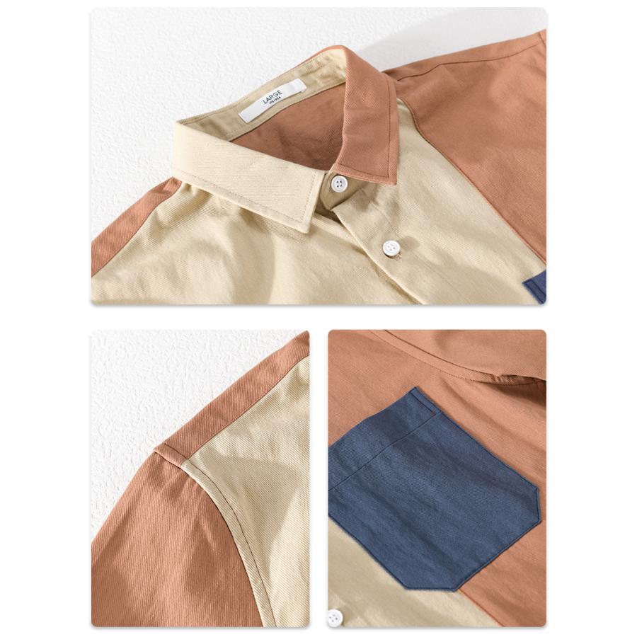 シャツ メンズ 半袖 配色切替 ポケット おしゃれ アメカジ 羽織り アウトドア カジュアルシャツ 春 夏 夏服 サーフ系 清涼 涼しい オフィスワーク 涼しげ 定番 | ホームアイホーム | 15