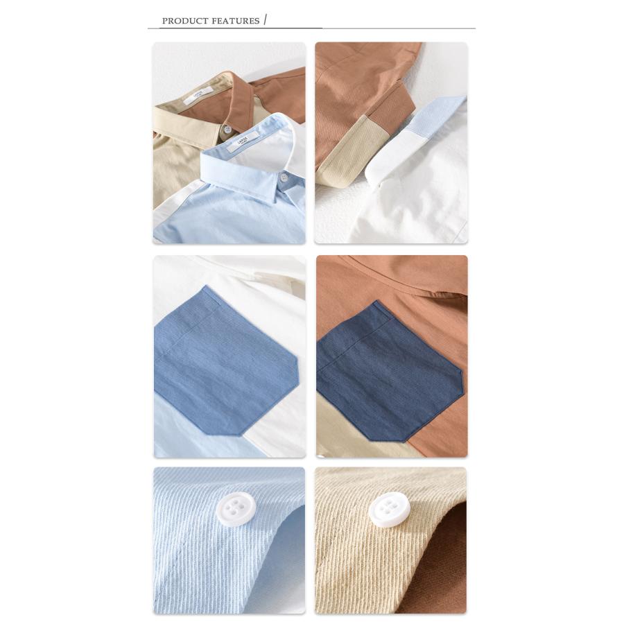 シャツ メンズ 半袖 配色切替 ポケット おしゃれ アメカジ 羽織り アウトドア カジュアルシャツ 春 夏 夏服 サーフ系 清涼 涼しい オフィスワーク 涼しげ 定番 | ホームアイホーム | 06