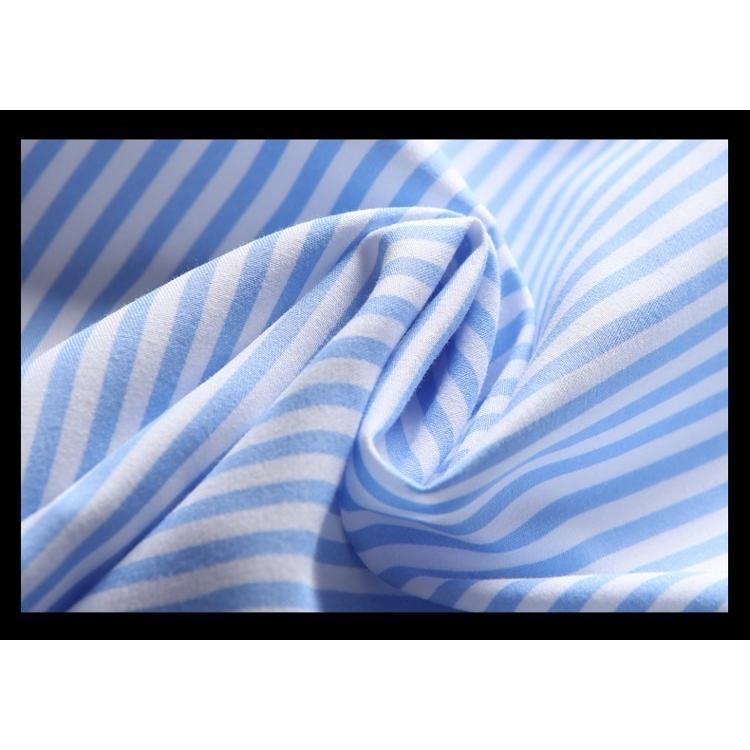 2枚目半額 セール カジュアルシャツ ストライプシャツ メンズ 七分袖 ボタンダウンシャツ ストライプ柄 カジュアル 薄手 形態安定加工 スリム 春夏 | ホームアイホーム | 23