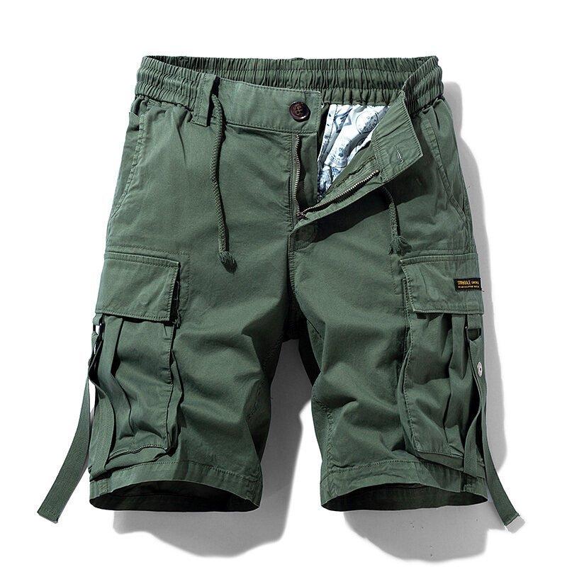 ミリタリー ワークパンツ ハーフカーゴパンツ ショートパンツ メンズ 無地 五分丈 ハーフパンツ ゆったり ビッグポケット カジュアル 黒 夏